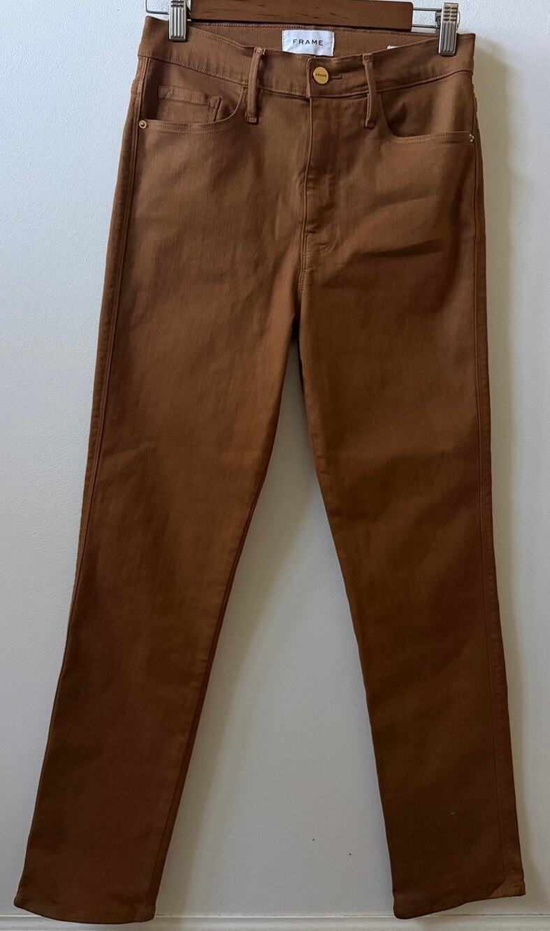 FRAME Le Sylvie Slender Straight brown pants women's size 28